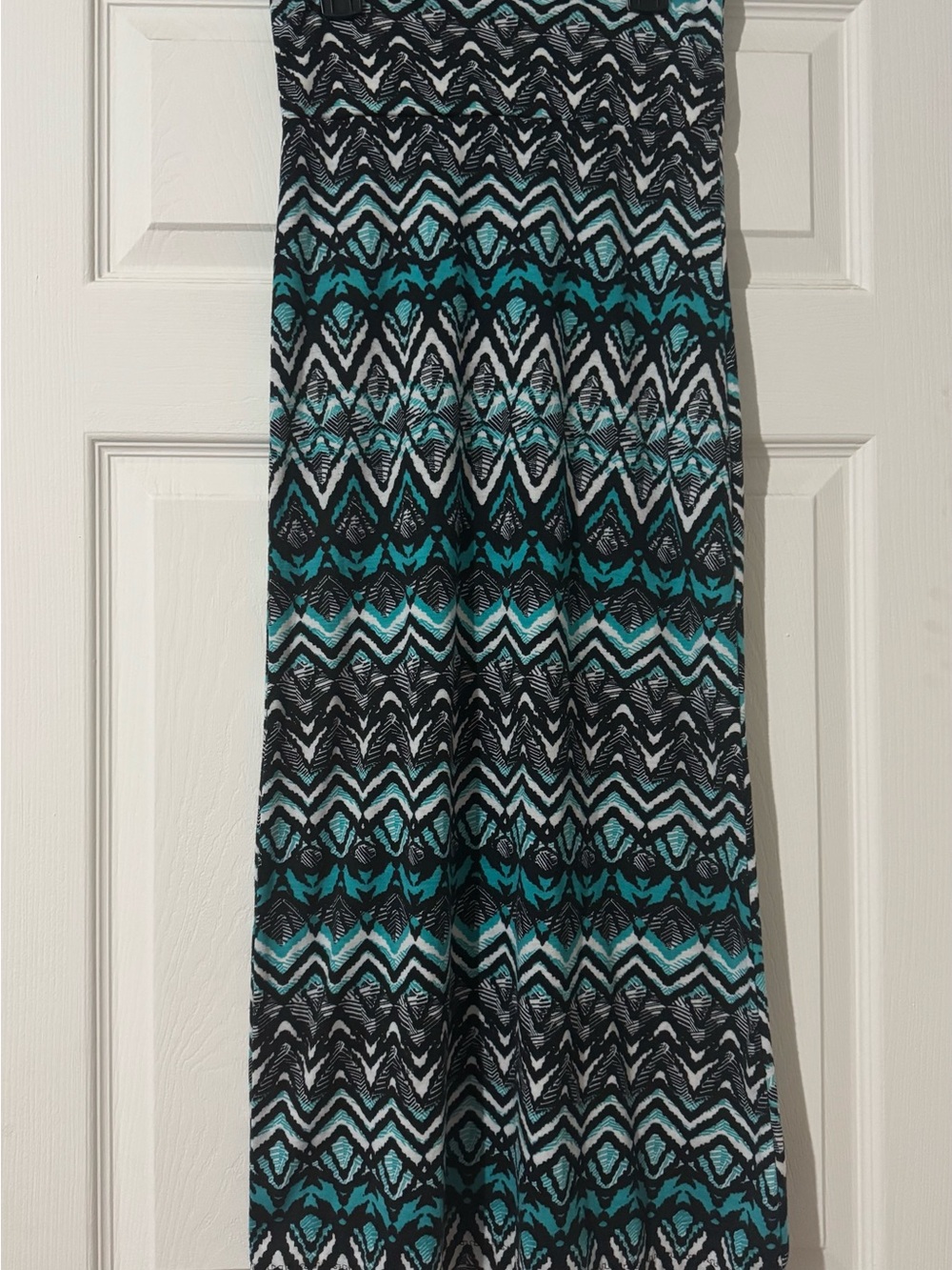Rue21 Teal and Black Aztec Print Maxi Skirt